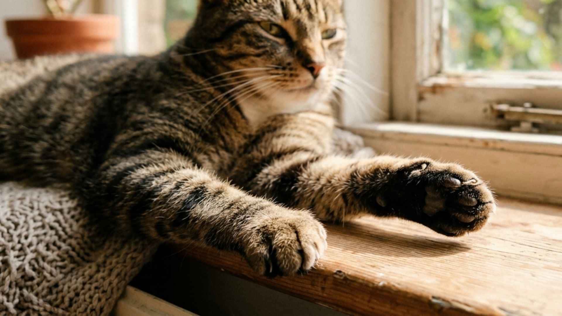 gato en la ventana